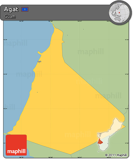 Savanna Style Simple Map of Agat
