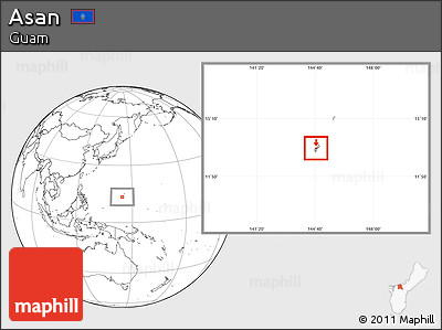 Blank Location Map of Asan, highlighted country