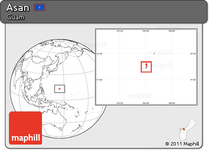 Blank Location Map of Asan, highlighted country