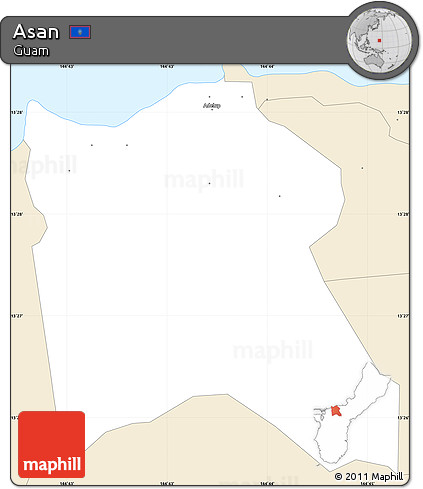 Classic Style Simple Map of Asan