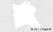 Silver Style Simple Map of Asan, cropped outside