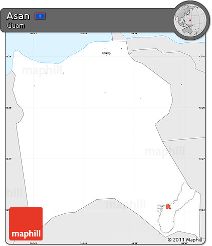 Silver Style Simple Map of Asan