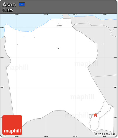 Silver Style Simple Map of Asan