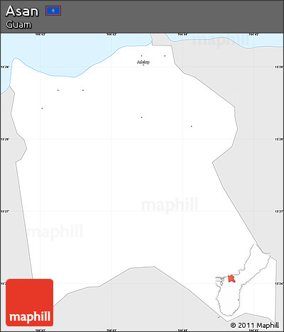 Silver Style Simple Map of Asan, single color outside