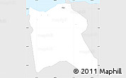 Silver Style Simple Map of Asan, single color outside