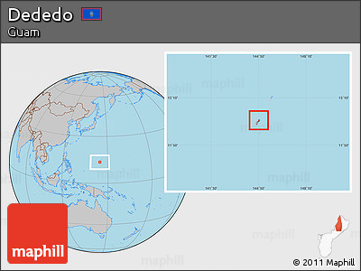 Gray Location Map of Dededo, within the entire country
