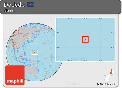 Gray Location Map of Dededo