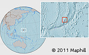 Gray Location Map of Dededo, hill shading