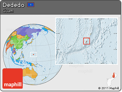 Political Location Map of Dededo