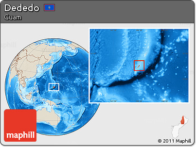 Shaded Relief Location Map of Dededo
