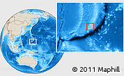 Shaded Relief Location Map of Dededo, highlighted country, within the entire country