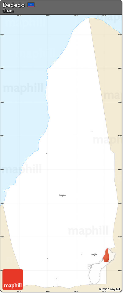 Classic Style Simple Map of Dededo, single color outside