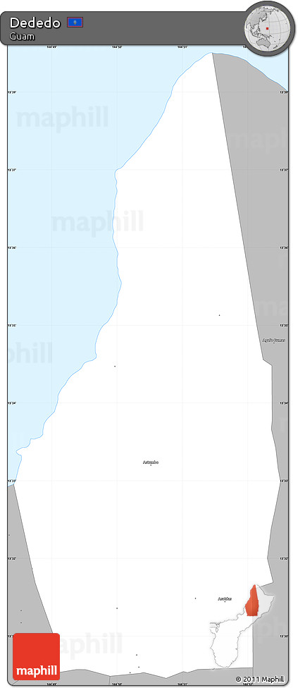 Gray Simple Map of Dededo