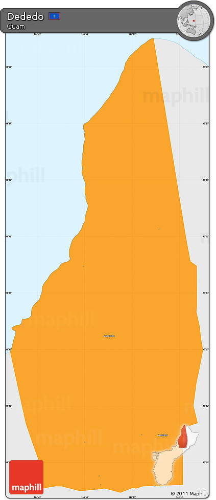 Political Simple Map of Dededo, single color outside