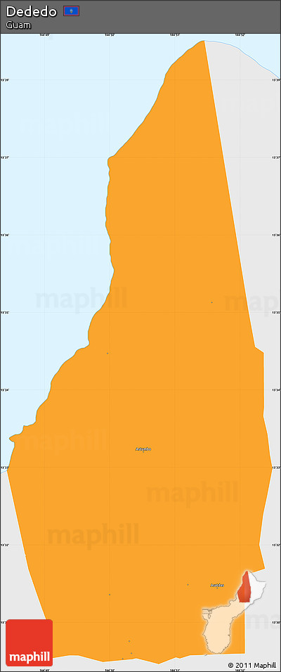 Political Simple Map of Dededo, single color outside