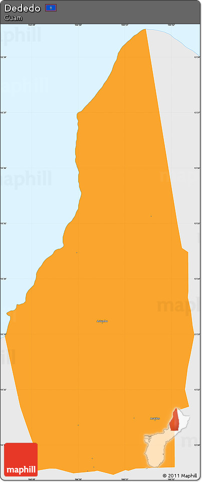 Political Simple Map of Dededo, single color outside