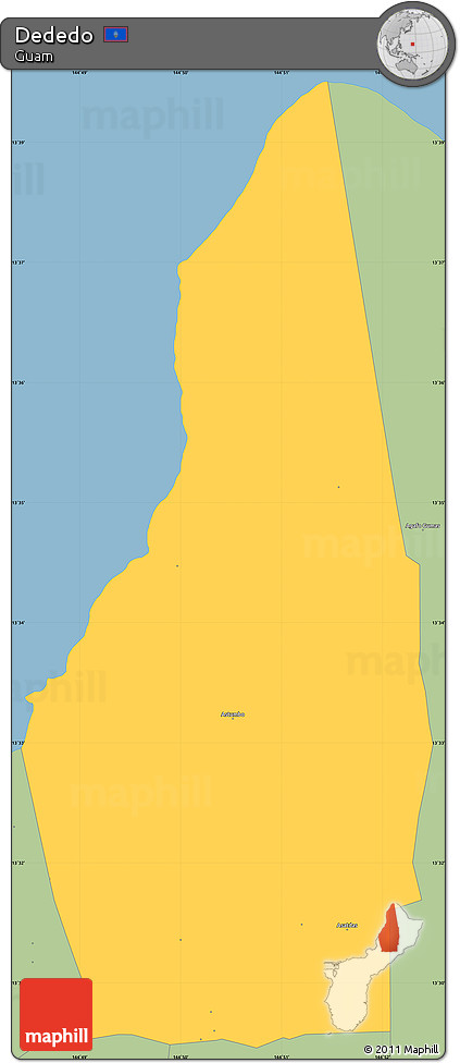 Savanna Style Simple Map of Dededo