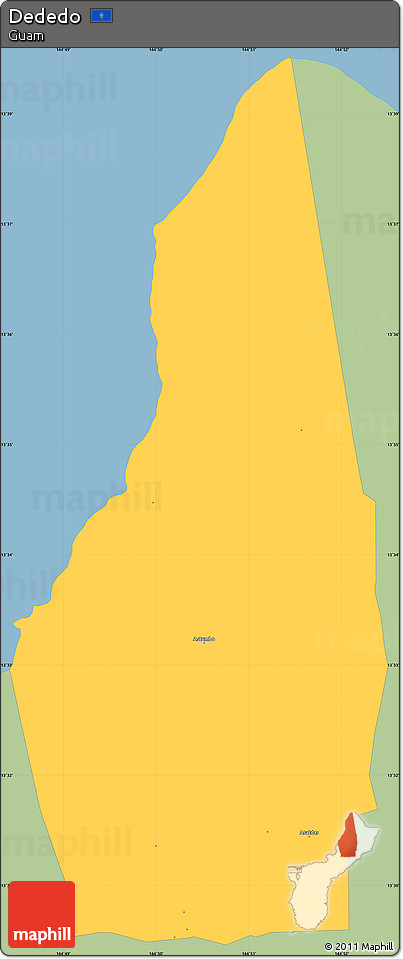 Savanna Style Simple Map of Dededo, single color outside