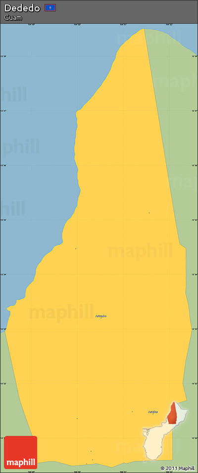 Savanna Style Simple Map of Dededo, single color outside