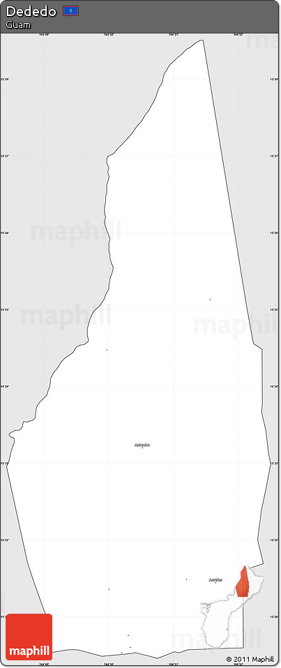 Silver Style Simple Map of Dededo, cropped outside