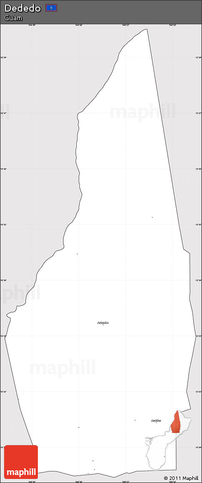 Silver Style Simple Map of Dededo, cropped outside