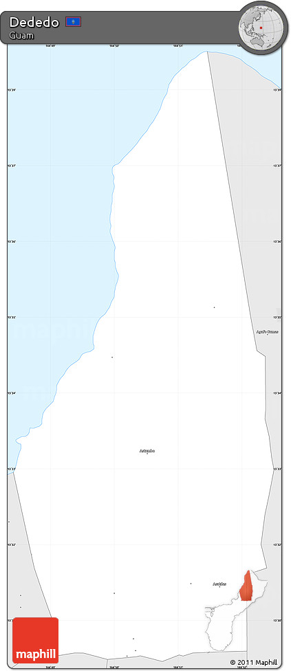 Silver Style Simple Map of Dededo