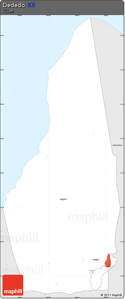 Silver Style Simple Map of Dededo