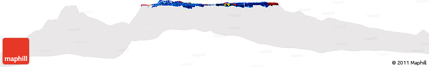 Flag Horizon Map of Guam, flag aligned to the middle