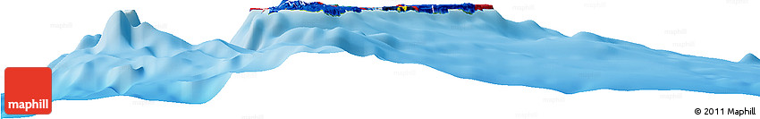 Flag Horizon Map of Guam, physical outside, flag aligned to the middle