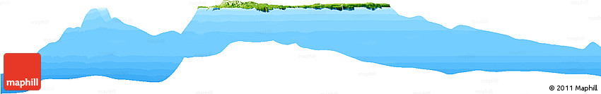 Physical Horizon Map of Guam, single color outside, bathymetry sea