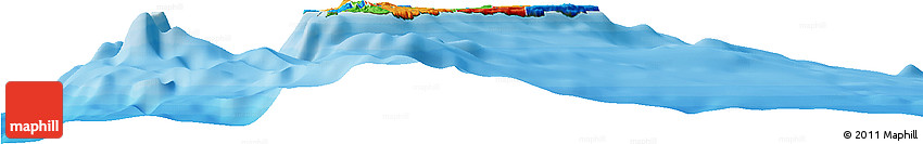 Political Horizon Map of Guam, satellite outside, bathymetry sea