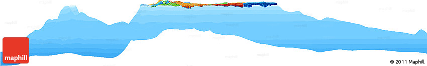 Political Horizon Map of Guam, single color outside, bathymetry sea