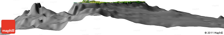 Satellite Horizon Map of Guam, desaturated