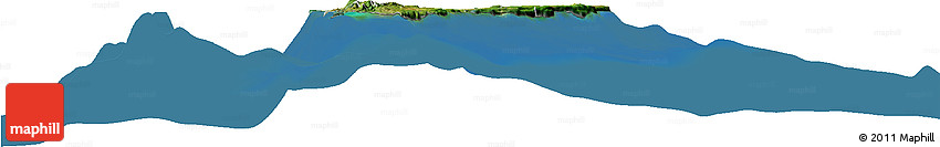 Satellite Horizon Map of Guam, lighten, semi-desaturated, land only