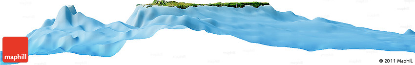 Satellite Horizon Map of Guam, physical outside