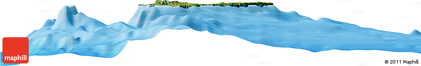 Satellite Horizon Map of Guam, political outside