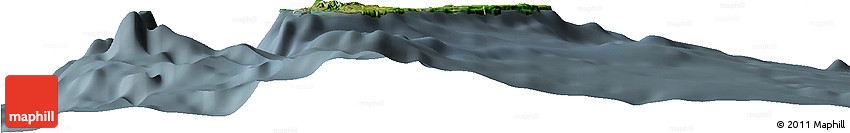 Satellite Horizon Map of Guam, semi-desaturated