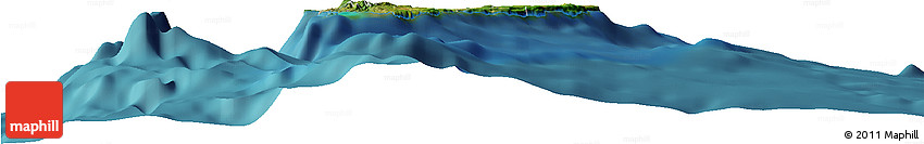 Satellite Horizon Map of Guam, single color outside