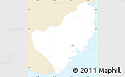 Classic Style Simple Map of Inarajan, single color outside