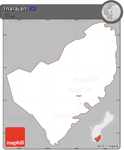 Gray Simple Map of Inarajan, cropped outside