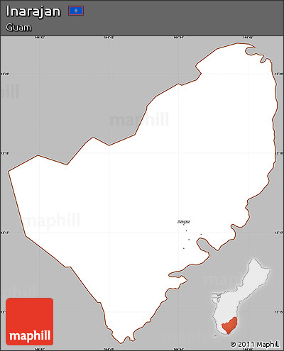 Gray Simple Map of Inarajan, cropped outside