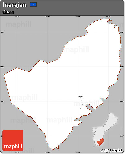 Gray Simple Map of Inarajan, cropped outside