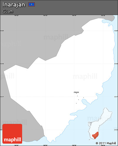 Gray Simple Map of Inarajan, single color outside