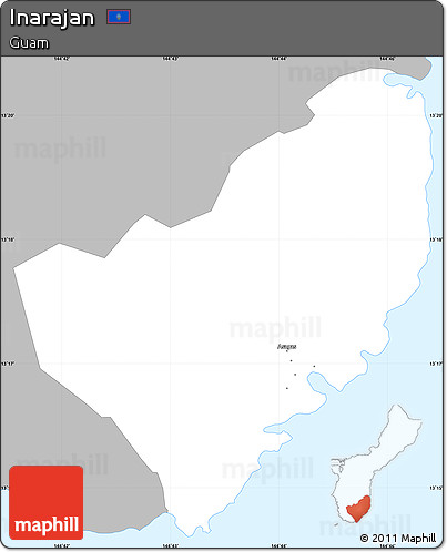 Gray Simple Map of Inarajan, single color outside