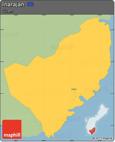 Savanna Style Simple Map of Inarajan, single color outside