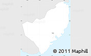 Silver Style Simple Map of Inarajan, single color outside