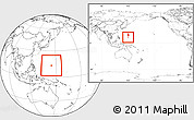 Blank Location Map of Guam, within the entire continent