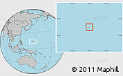 Blank Location Map of Guam, gray outside