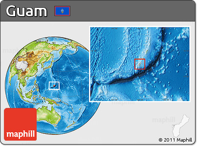 Blank Location Map of Guam, physical outside