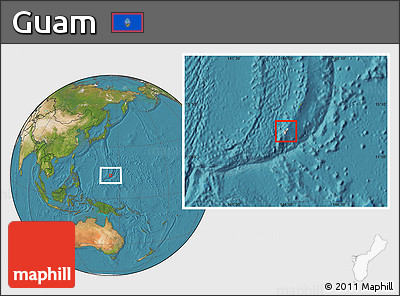 Blank Location Map of Guam, satellite outside